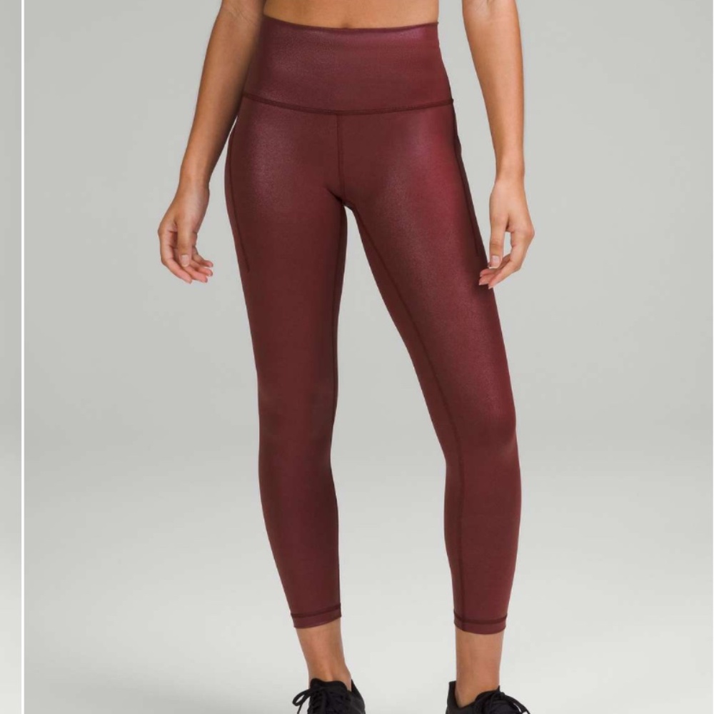 Lululemon Wunder Train High Rise Tight Leggings - Women's Size 6 - Red Foil